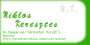 miklos keresztes business card